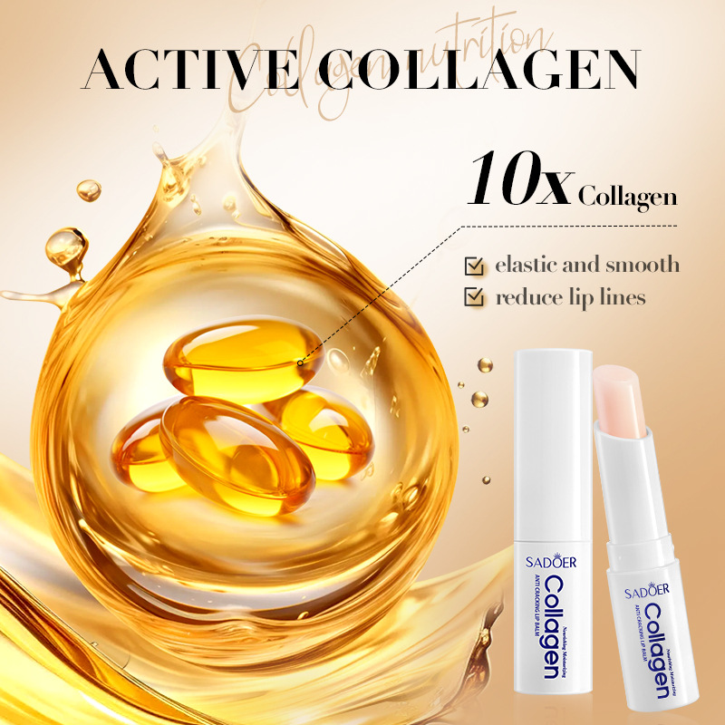 SADOER Collagen Lip Balm - Moisturizing Anti-Cracking, Brightening & Repairing Lip Care with Nourishing Hydration  ﻿