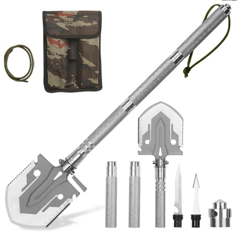 Pala multifuncional, pala militar plegable, conjunto de suministros de supervivencia al aire libre para autodefensa, herramientas de jardín, accesorios para acampar