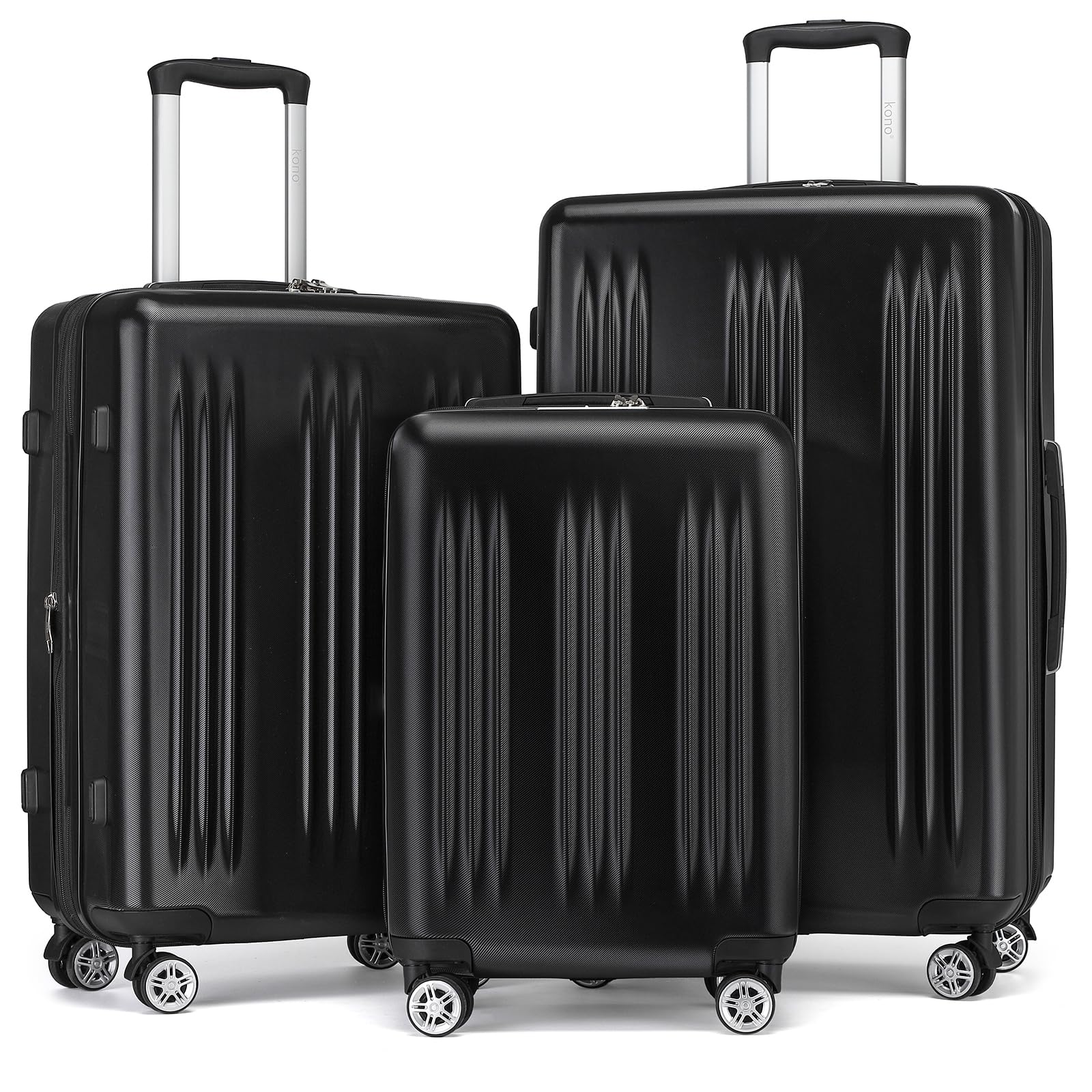 KONO-maleta rígida expandible, equipaje de mano ligero, candado TSA, 4 rollos, 55cm, mediano, 65cm, grande, 75cm