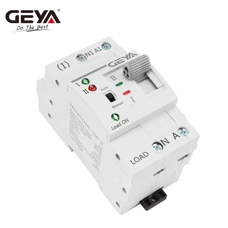 GEYA G2R Din-рейка 2P ATS Электрический переключатель Ручной резервный переключатель 110 В 220 В Катушка типа ПК Переключатель городского питания для генератора 63 А