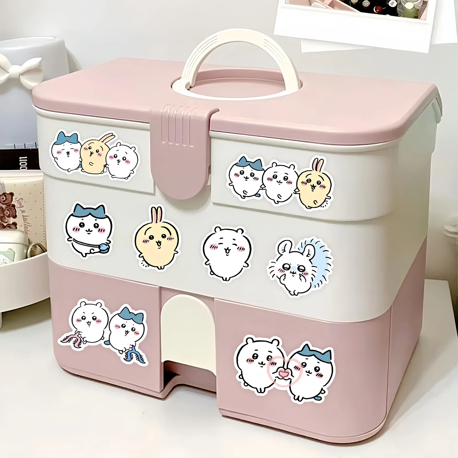 100 pçs não-repetindo dos desenhos animados chiikawa adesivos bonito decalques diy para copo de água skate kawaii crianças brinquedos adesivo decoração