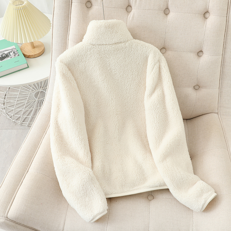 Damen-Fleecemantel, Winter, warm, verdickte Jacke, beidseitig zu tragen, doppelseitige Samt-Korallen-Fleece-Mäntel, Polar-Fleece-Jacken