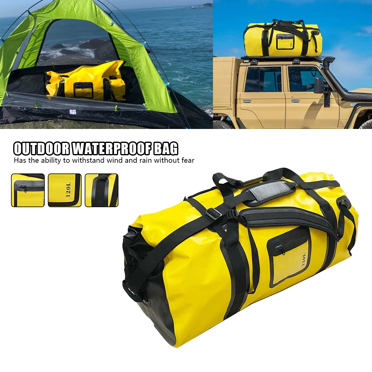 รถจักรยานยนต์กันน้ํา TailBag กลางแจ้งกระเป๋าเดินทางม้วนแพ็คกระเป๋า 20/66/100L รถจักรยานยนต์กระเป๋าเดินทางกระเป๋าเป้สะพายหลังรถจักรยานยนต์ที่นั่งกระเป๋า