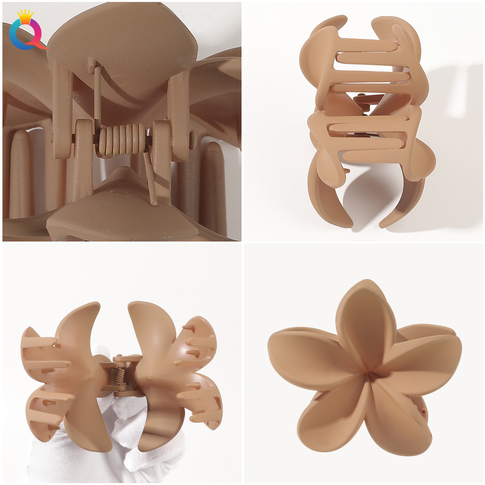 Pinzas para el cabello de flores para mujer, pinzas grandes para el cabello, pinzas de cangrejo, cola de caballo esmerilada, Clip de tiburón, tocado, accesorios para el cabello, 2 uds.