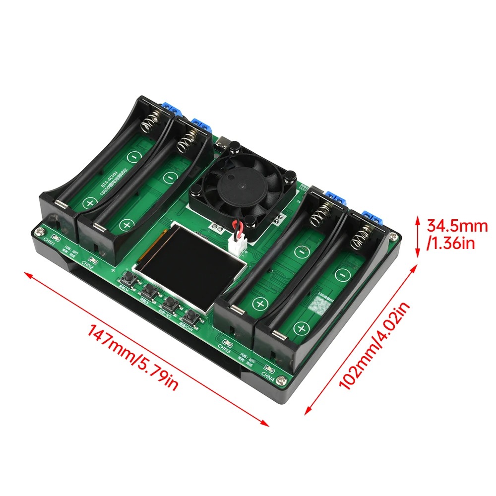 18650 แบตเตอรี่ลิเธียมเครื่องทดสอบความจุ MAh MWh ความจุ Division ภายในความต้านทานวัดโมดูล Type-C 18650 เครื่องทดสอบแบตเตอรี่