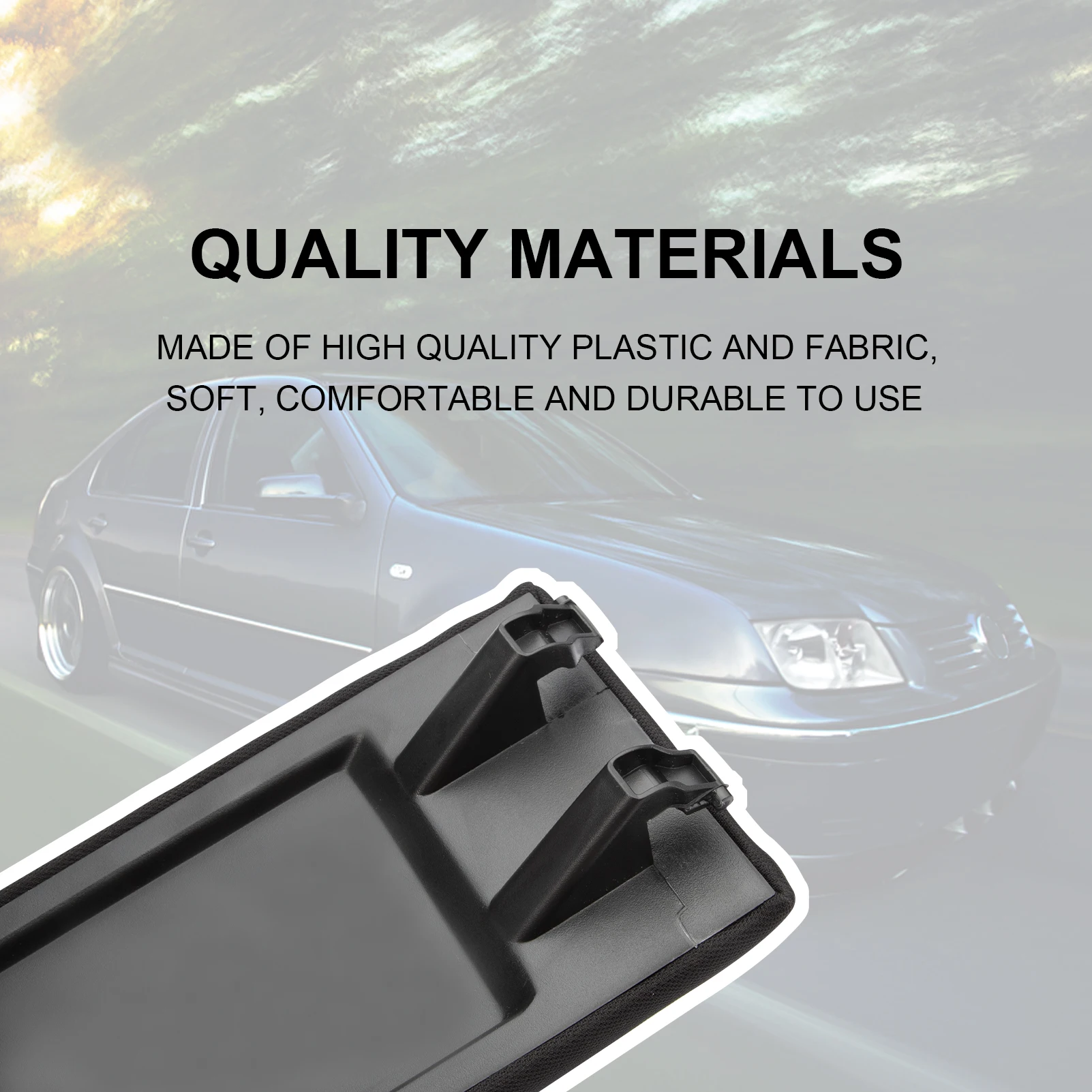 Centre Console Armrest Lid Soft Fabric Armrest Cover Compatible with VW Jetta Golf 4 Mk4 Bora Polo 6R 9N 9N3