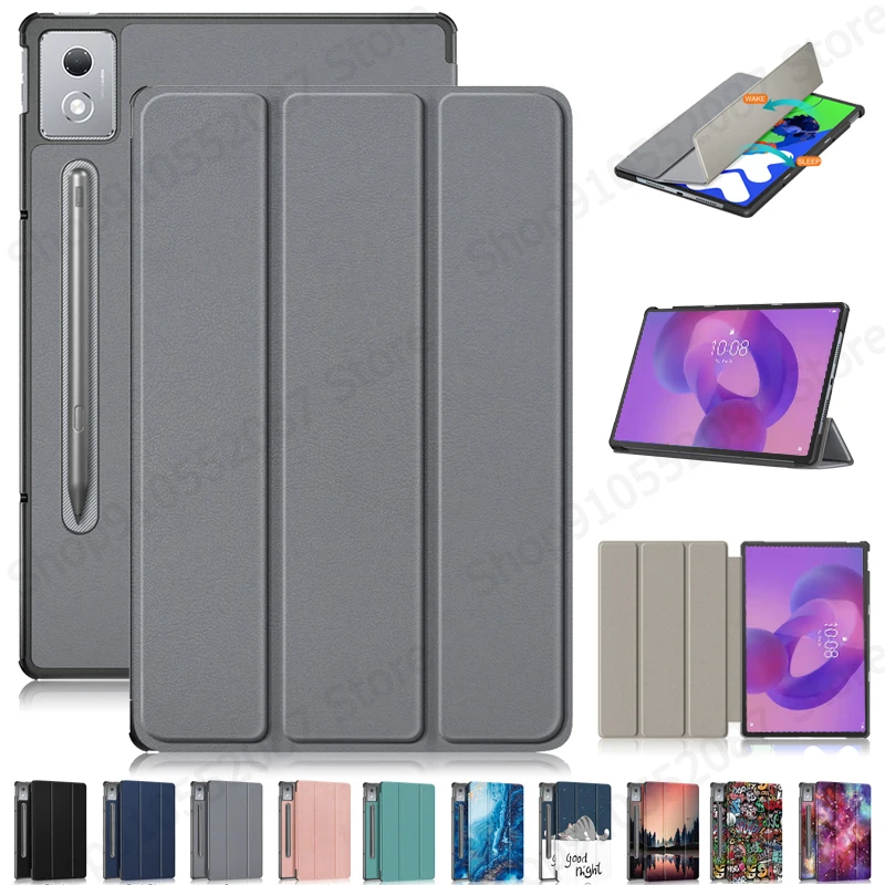 Чехол для Lenovo Idea Tab Pro 12,7 дюйма, тройной магнитный кожаный чехол с подставкой, жесткий смарт-чехол для Lenovo idea tab pro 2025 tb373fu, чехол