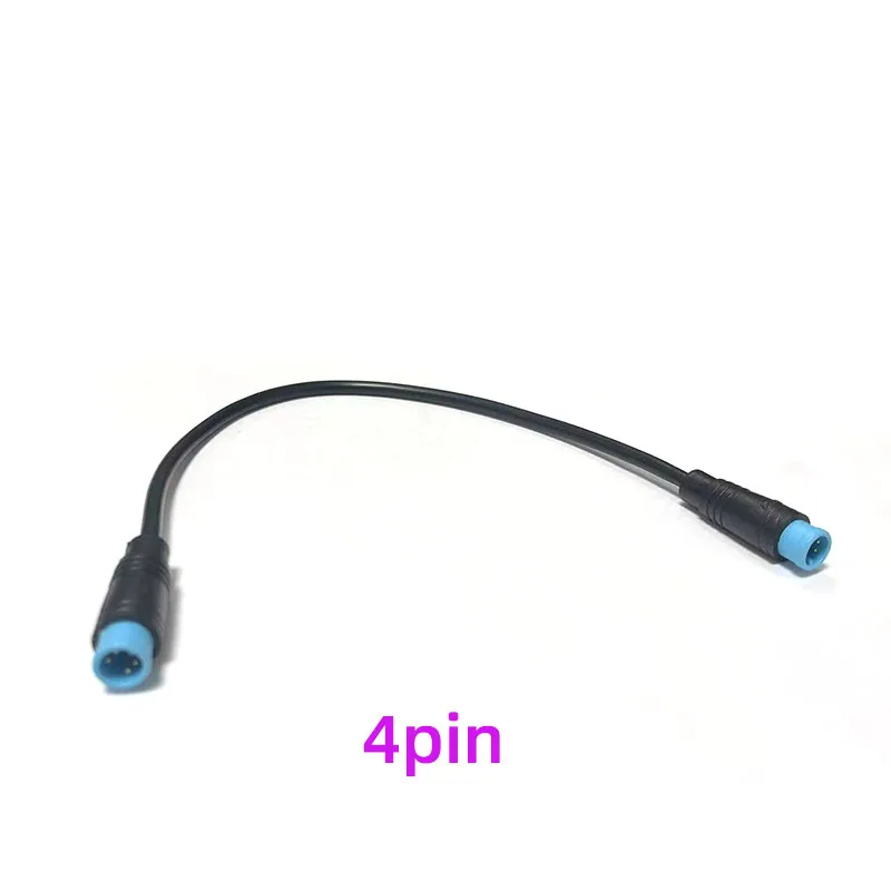 Cabo de extensão m8 macho para macho, 2/3/4/5/6 pinos julet, plugue para bicicleta elétrica, conector à prova d'água, sensor de sinal de freio, fio elétrico