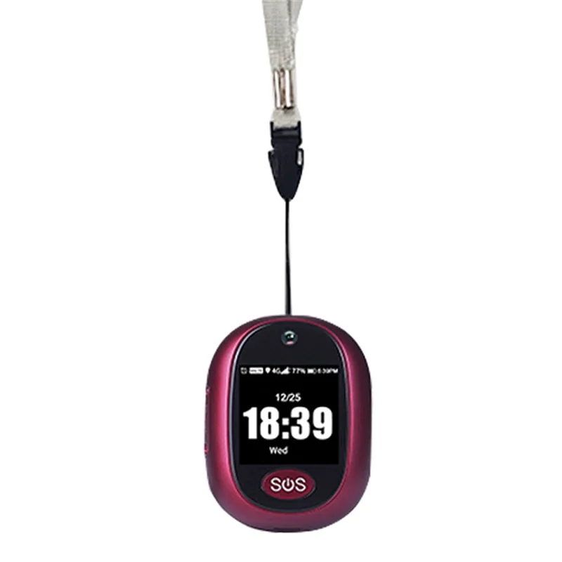 Neue 4G GPS Tracking Anhänger V45 für Kinder Ältere Mini GPS Persönliche Tracker Alarm Sprechen Uhr Wasserdicht (rot)