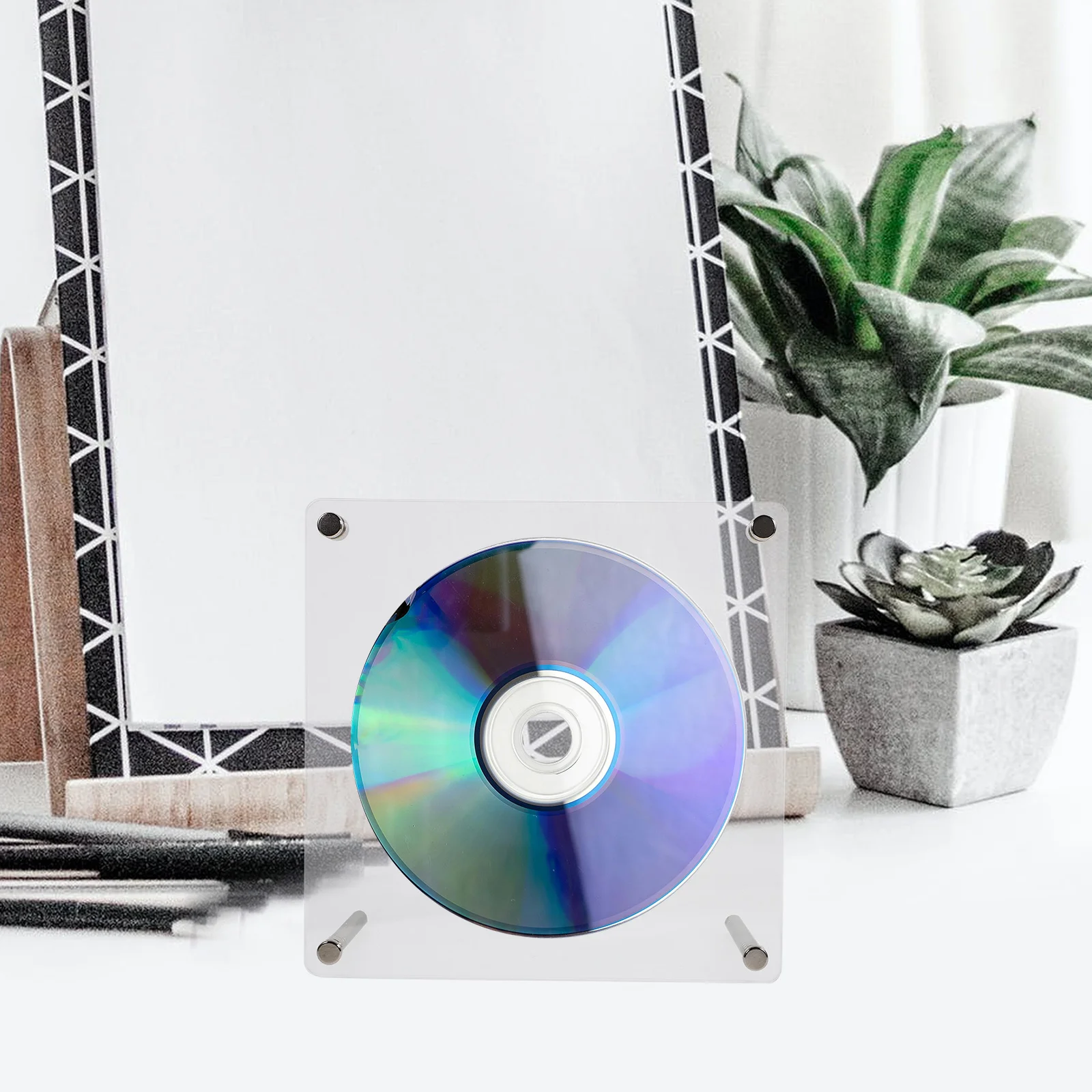 Acrylic Cd Stand Rack Desktop Record Display Rack Cd Stand Card Holder Household Album Bedroom Acrylic Racks For Diy Crafting