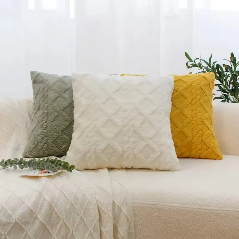 Fodera per cuscino in peluche Fodera per cuscino per divano geometrico per divano del soggiorno 45x45 cm Cuscino decorativo Federa per decorazioni per la casa