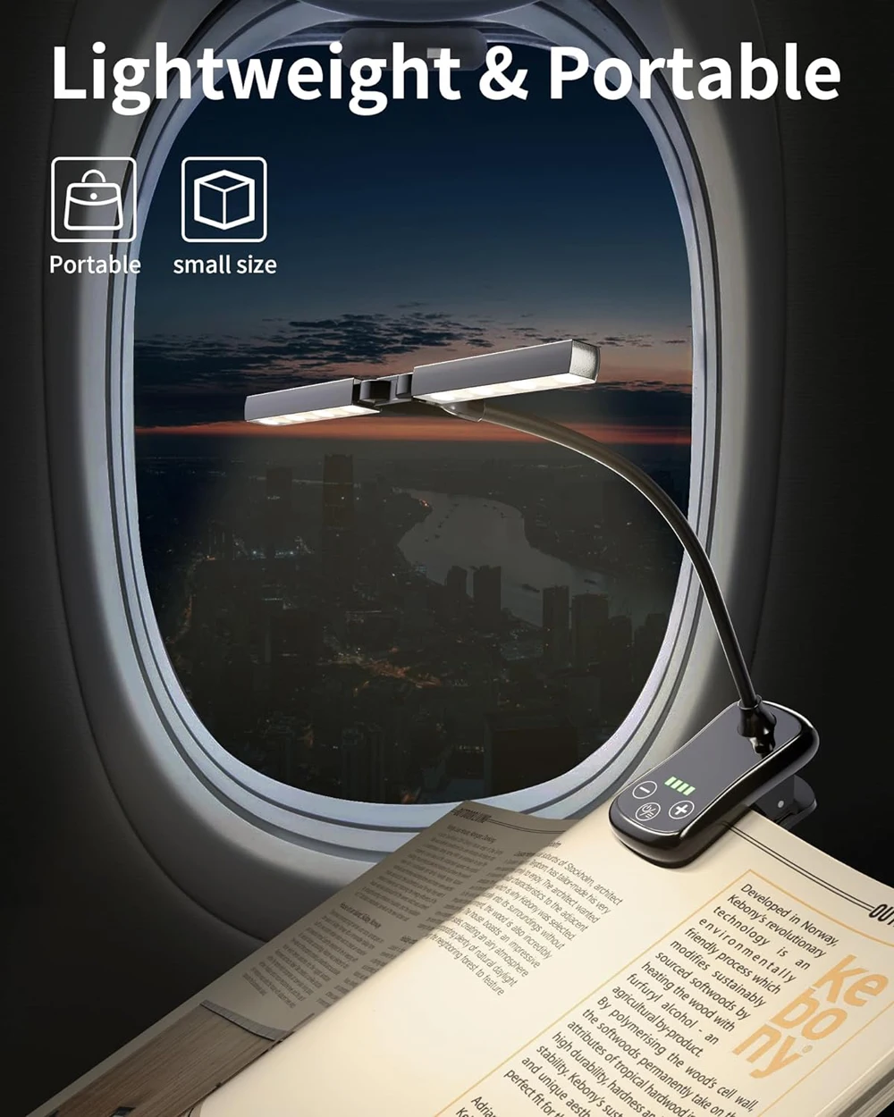 Book Light,14 LED Touch Control Reading Light with 3 Colors&8 Brightness,Rechargeable Book Light for Reading in Bed
