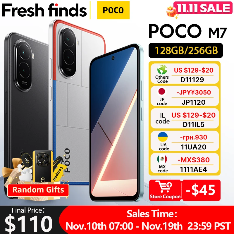 【World Premiere】POCO M7 Global Version Smartphone Snapdragon 685 NFC 7000mAh battery 6.9" FHD+ Display 50MP AI Dual Camera