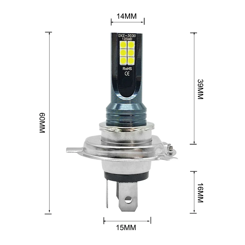 2 pçs h4 h7 led farol h11 h8 h9 h10 h1 h3 lâmpadas de nevoeiro do carro 9005 9006 condução automática correndo lâmpadas 12000lm 80w 12v