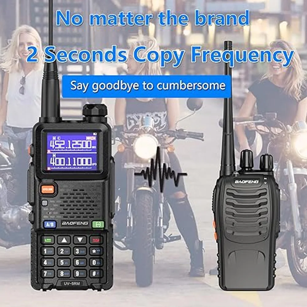 BAOFENG 5RM 2er-Pack Amateurfunk Handheld Hochleistungs-Zwei-Wege-Walkie-Talkies NOAA Wetterkopie Frequenz Outdoor Wandern Camping