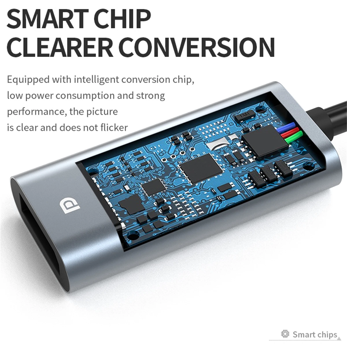 8K60Hz USB-C auf DP-Konverter, Aluminiumgehäuse Typ-C auf DP-Adapter für MacBook, Tablet, Mobiltelefon, Laptop