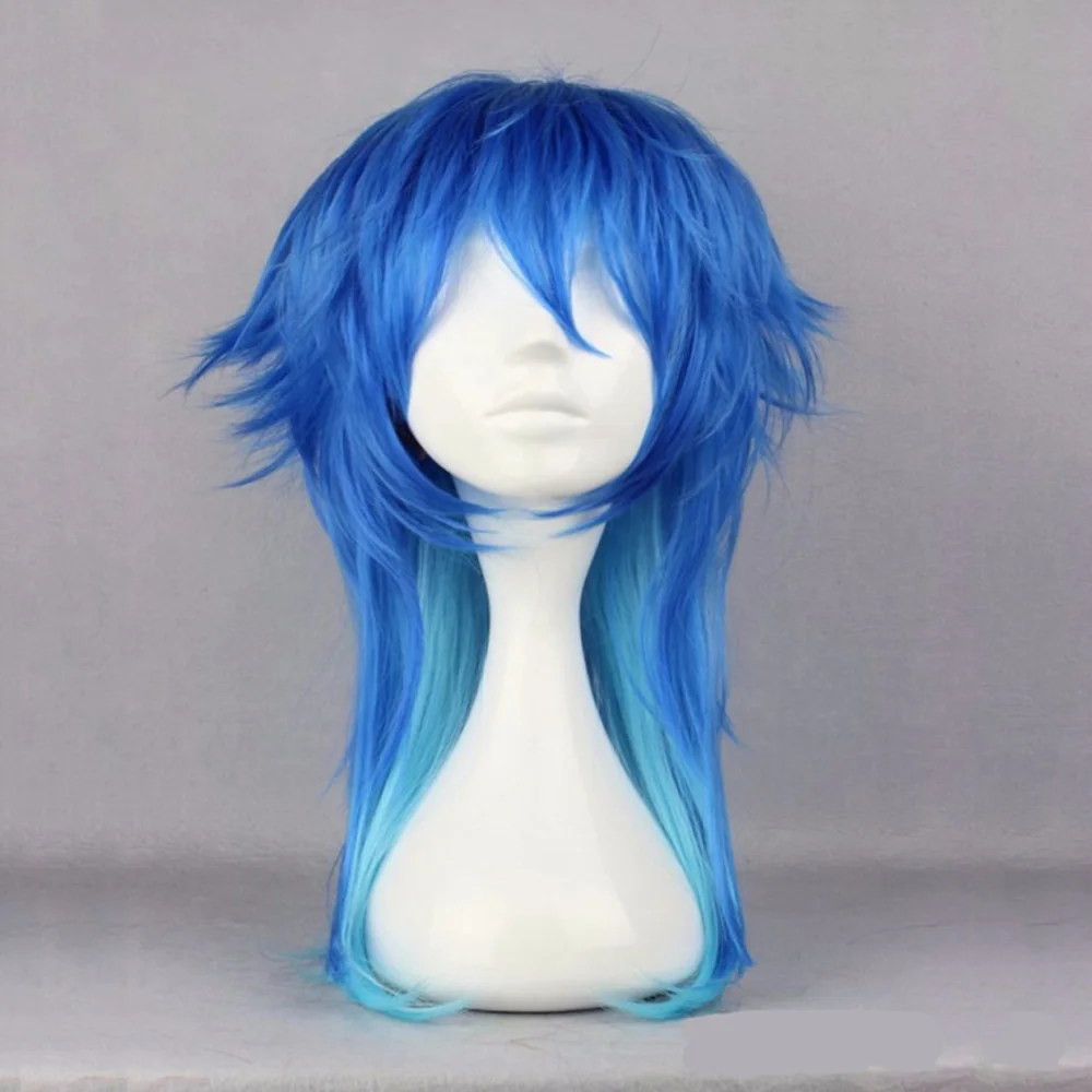 Dmmdセラガキaobaコスプレウィッグ、2トーンの青いオンブル合成毛、技術的なジャンボ、コスチュームパーティー