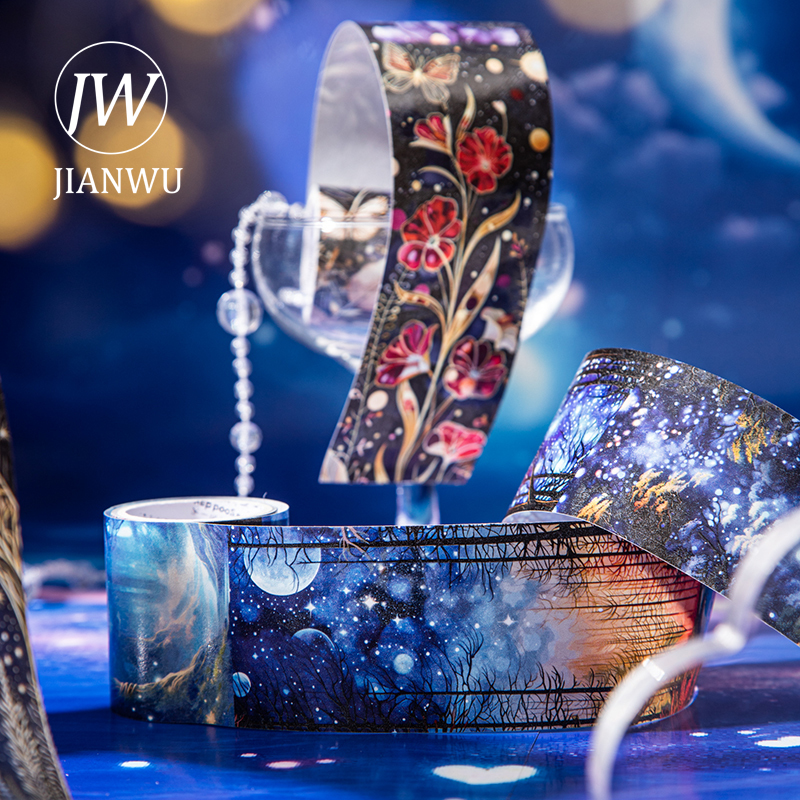 JIANWU 45mm*200cm Magical Corridor Series Vintage Forest Landscape Material Collage Washi Tape Creative DIY Journal Stationery