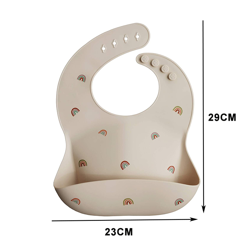 Śliniaki dla niemowląt Ins Style Print Wodoodporny miękki silikonowy materiał do karmienia niemowląt Śliczny wzór dla dzieci Dziewczynka Chłopiec Maluch Regulowany śliniaczek dla dzieci