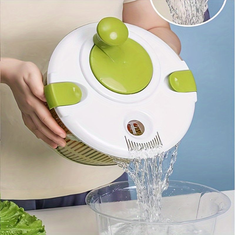 1pc Salad Spinner Dryer Vegetable Fruit Food Dehydrator Quick Drying Multifunctio Manual Kitchen Household Vegetable Dehydrato