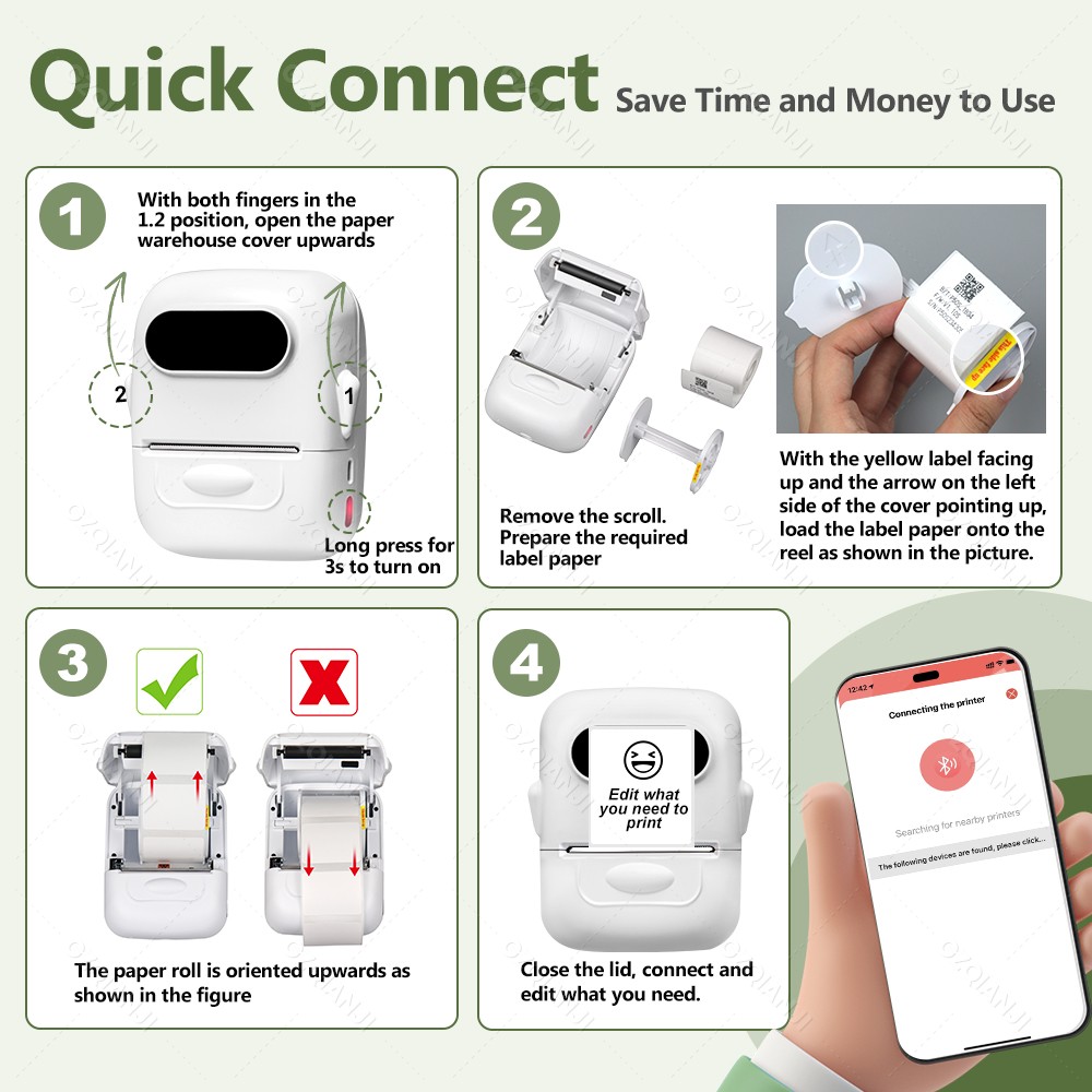 Marklife p50 térmica mini impressora de etiquetas sem fio adequada para pequenas empresas escritório em casa máquina portátil para smartphone