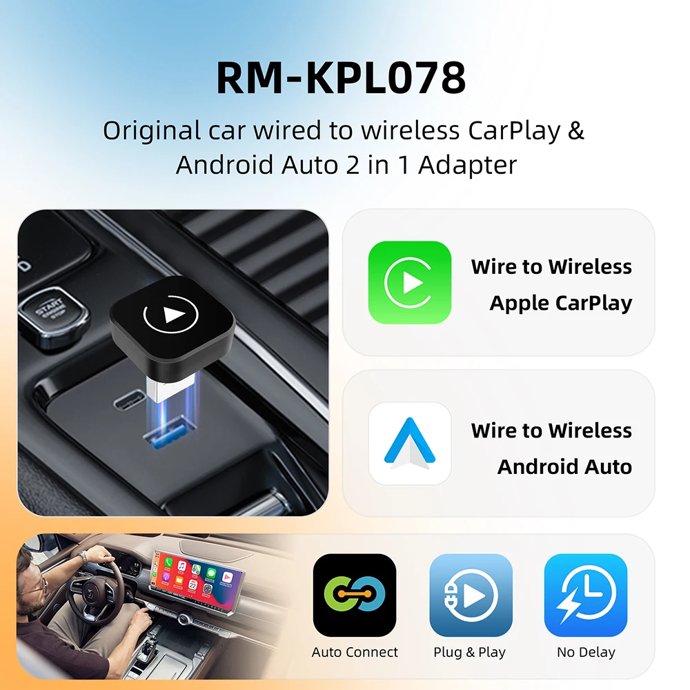 Bezprzewodowy adapter Carplay Android Auto Wireless Smart Dongle 2w1 dla MG ZS EV MULAN MG4 MG5 EHS MARVEL R MAXUS