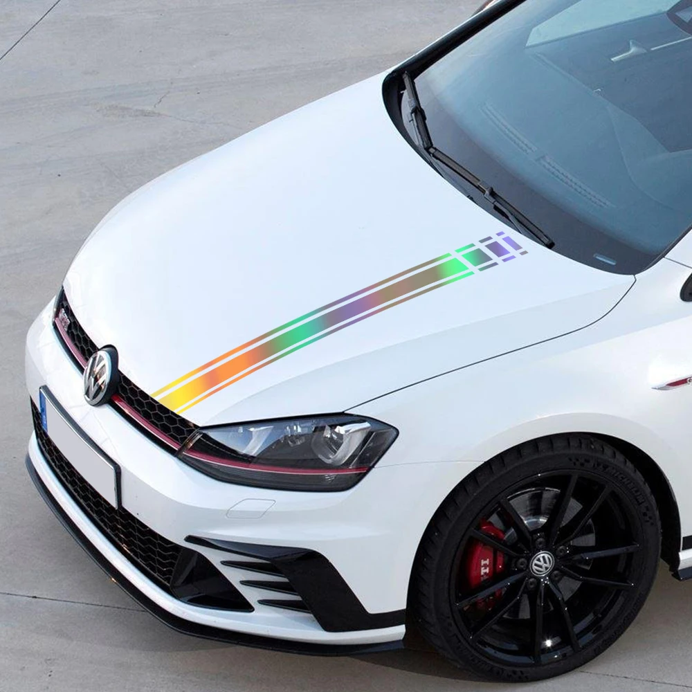 Pegatina de estilo de carreras para capó de coche, calcomanías decorativas de película de vinilo para Volkswagen VW Golf 8 7 5 4 6 GTI MK8 MK7 MK5 MK6 MK4, accesorios para automóviles