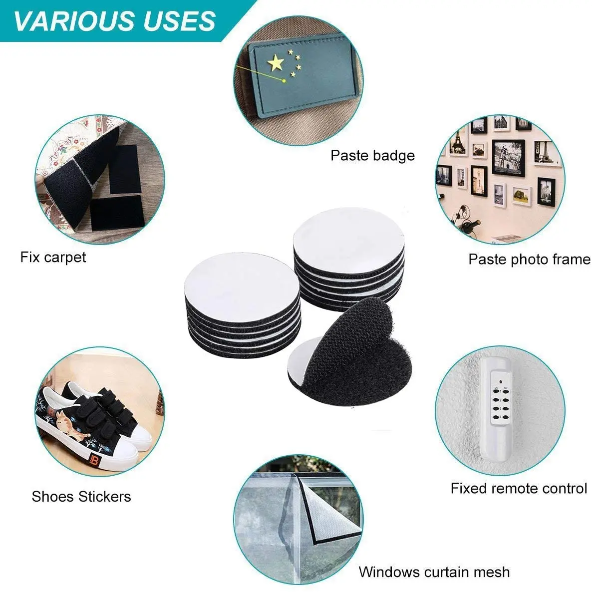 60Mm Tự Dính Móc Vòng Băng Buộc Miếng Dán Dính Chấm Bi Móc Và Vòng Thắt Dành Cho Giường Sofa Trải Thảm chống Trơn Trượt