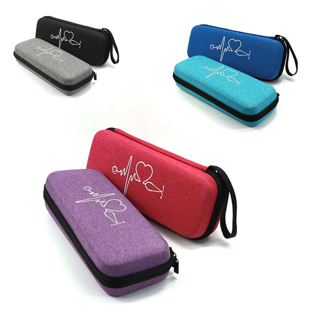 EVA Travel Portable Medical Stethoscope Storage Box First Aid Kit Mesh Pockets Case for 3M Littmann Cardiology III Stethoscope