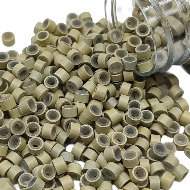 1000 peças extensões de cabelo micro anéis links contas 5mm contas forradas de silicone para extensões de cabelo humano ferramenta-multi-colorido