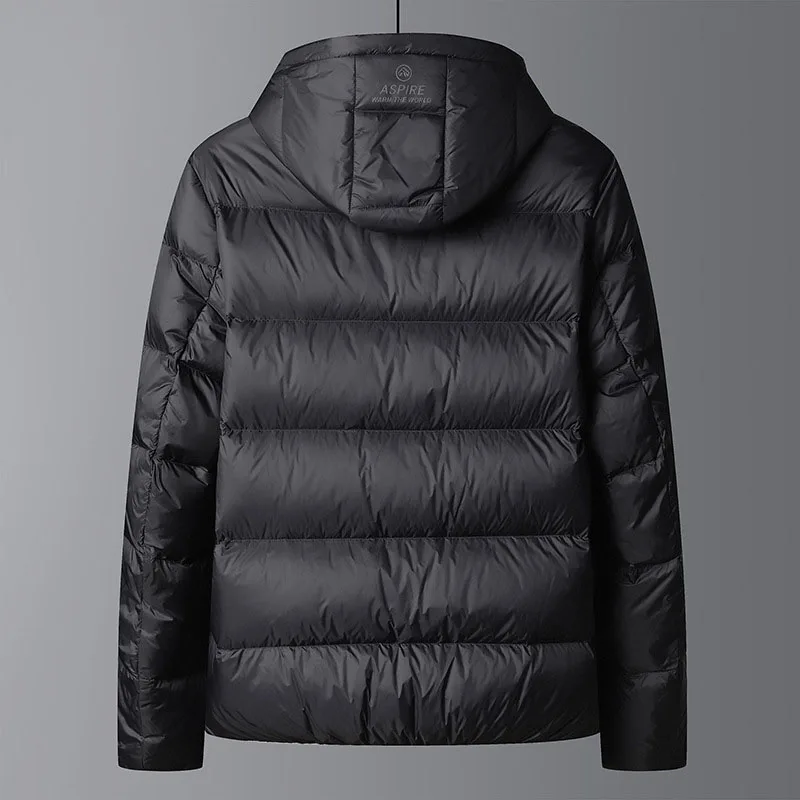 Schinteon Hoge Kwaliteit Heren 90% Witte Eend Donsjack Herfst Winter Casual Uitloper Met Kap Jas Plus Size Mannelijke kleding