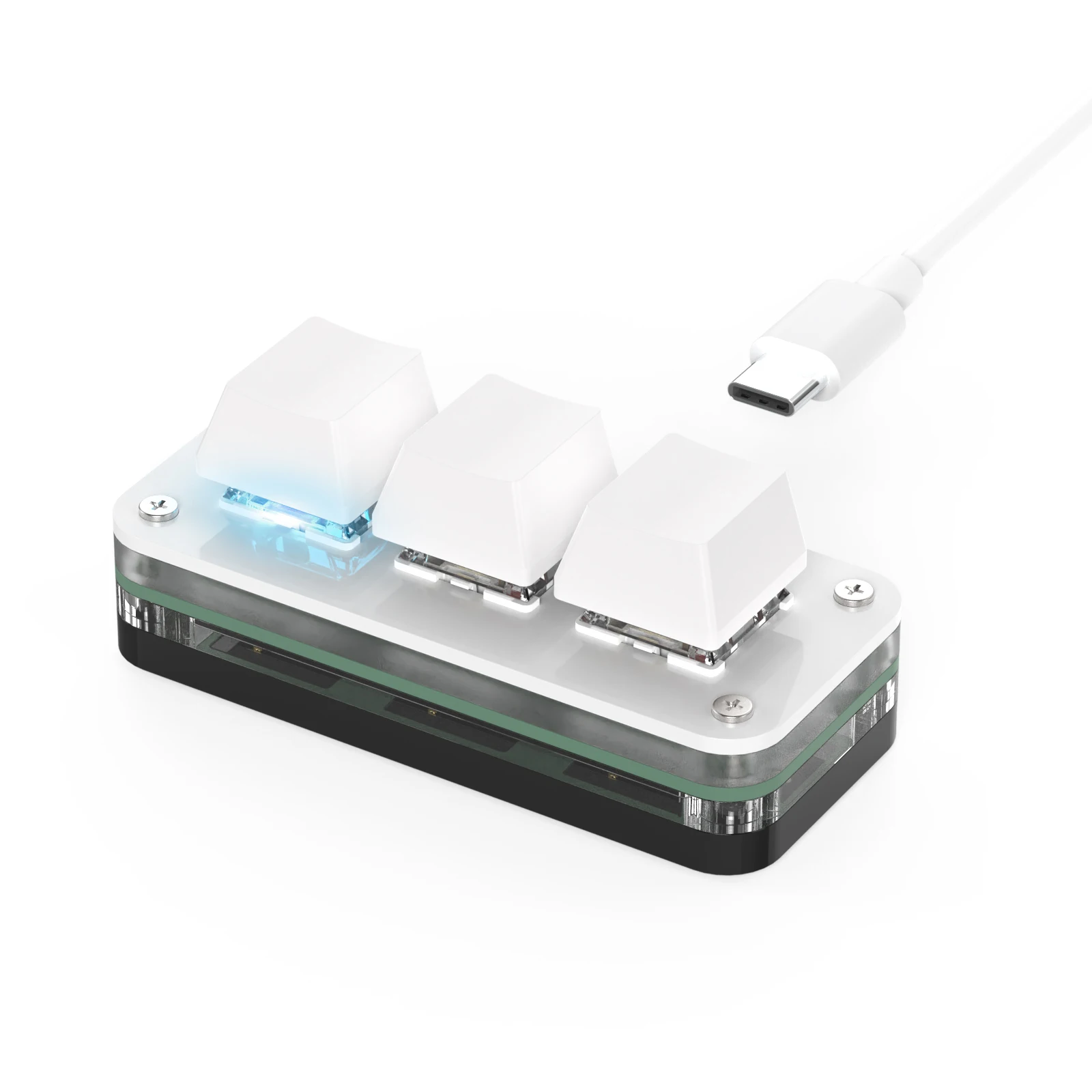 Macropad-teclado de programación Macro RGB, Mini intercambio en caliente para videojuegos, teclado con perilla personalizada, interruptor rojo, perilla de 3 teclas para Photoshop Multimedia