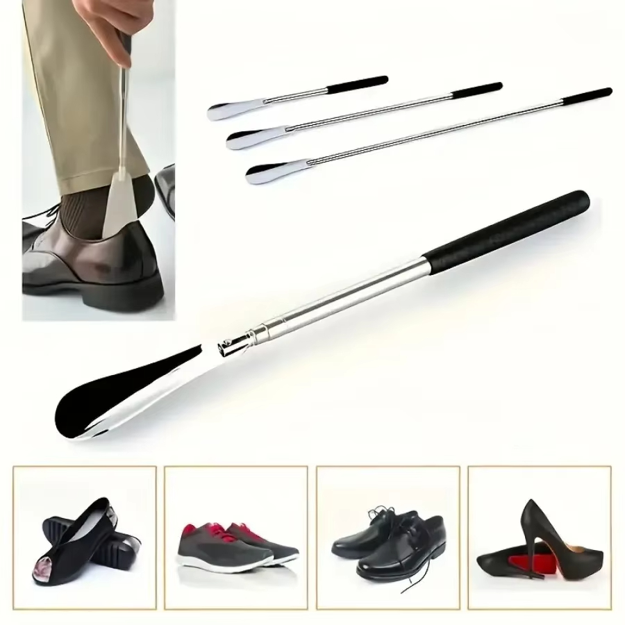 Extendable Shoe Horn Long Handle for Seniors,16" to 31"Adjustable, Stainless Steel Telescopic Shoehorn for Men Women,Shoe Helper