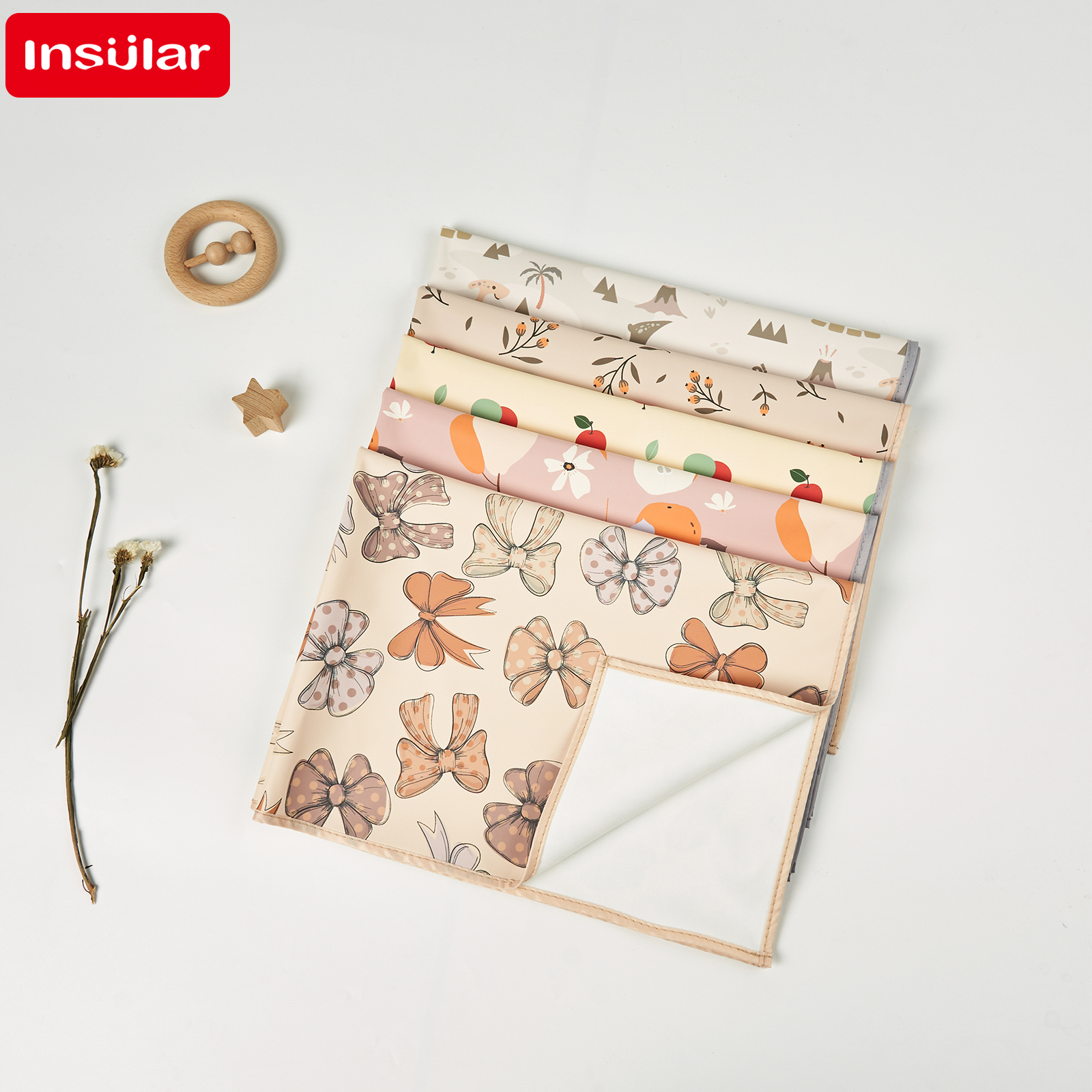 INSULAR Säuglings-Pipi-Pads, Babywindel-Matratze, Neugeborene, Urin-Kissen, Picknick-Reisematten, weiches PU, wasserdicht, waschbar, wiederverwendbar