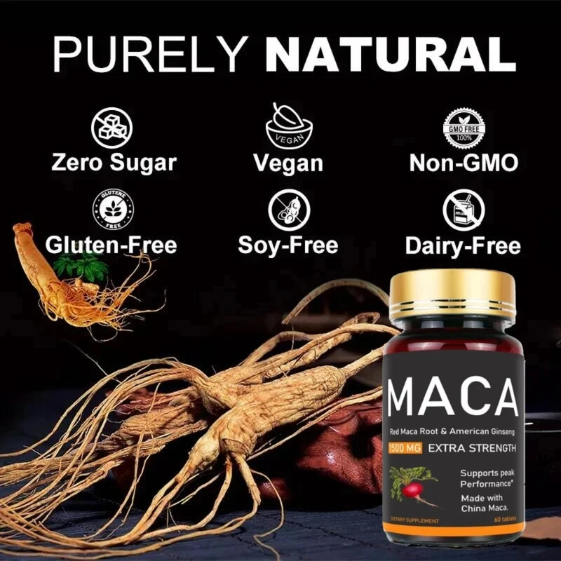 Maca Pill, increase size, hardness, improve strength, thicken, relieve fatigue, natural, maca, ginseng.