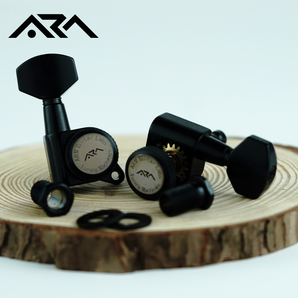 ARM 1 Set Guitar Locking Tuners Electric Guitar Machine Heads Tuners Lock String Tuning Pegs Black 【Made in Korea】
