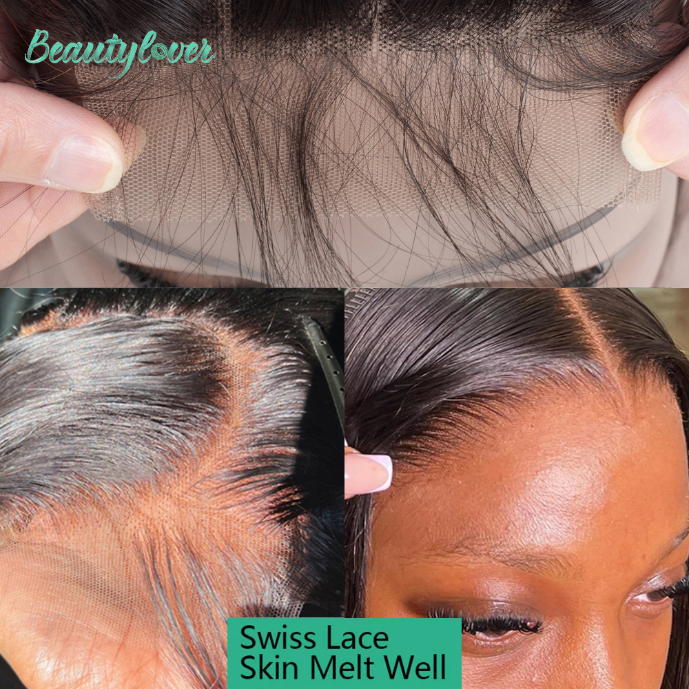 24 26 インチストレート 13 × 6 レースフロントブラジル人毛事前摘み取られた透明レースフロントのみ 2 × 6 Hd レース閉鎖人毛