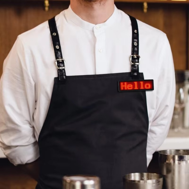 Recarregável bluetooth digital led crachá insígnias diy programável rolagem placa de mensagem mini display led etiqueta nome led