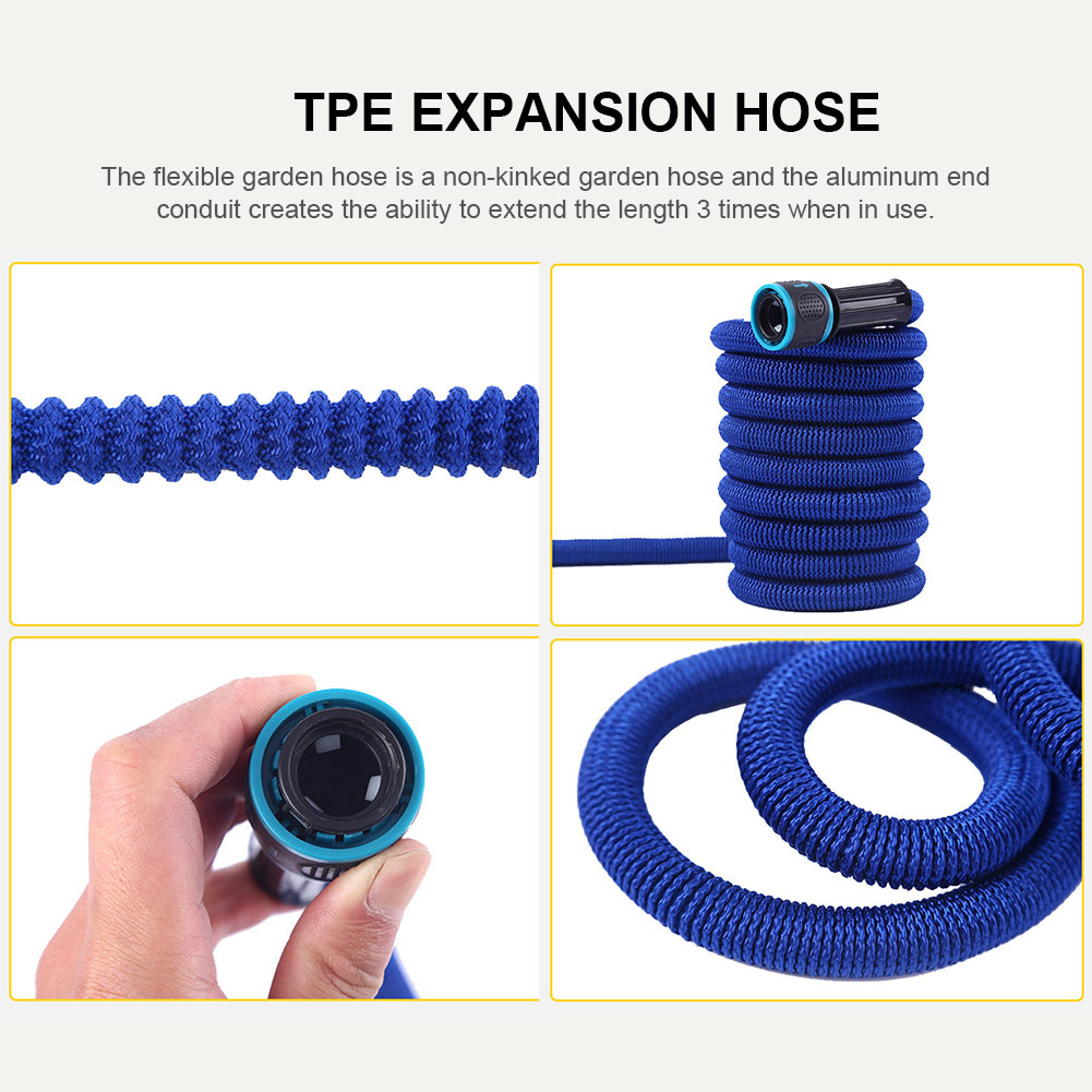 Magic Watering Hose Flexible Expandable Garden Hose Reels Water Hose Pipe Car Wash Hose Quick Connector 25ft 50ft 75ft 100ft
