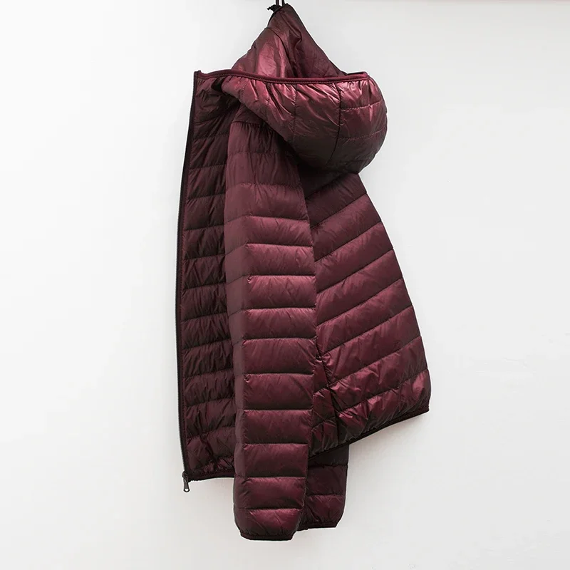 2024 Heren winterjas Mode witte eend donsjassen met capuchon Plus size ultralichte donsjas Draagbare slanke parka's