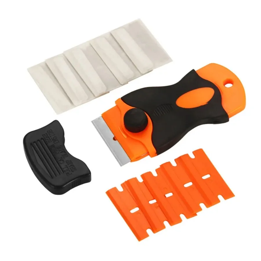 Raspador para vidrio de coche con cuchillas, removedor de pegatinas de pegamento para ventana, raspador de hoja de afeitar para limpiar el encimera de cerámica, herramienta escobilla de goma automática