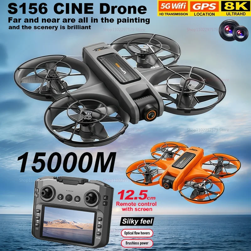 S156 Mini Drone GPS 8K HD Câmera 360 °   Lente dupla 5G WiFi Motores sem escova para evitar obstáculos Quadricóptero dobrável para crianças presentes de brinquedo