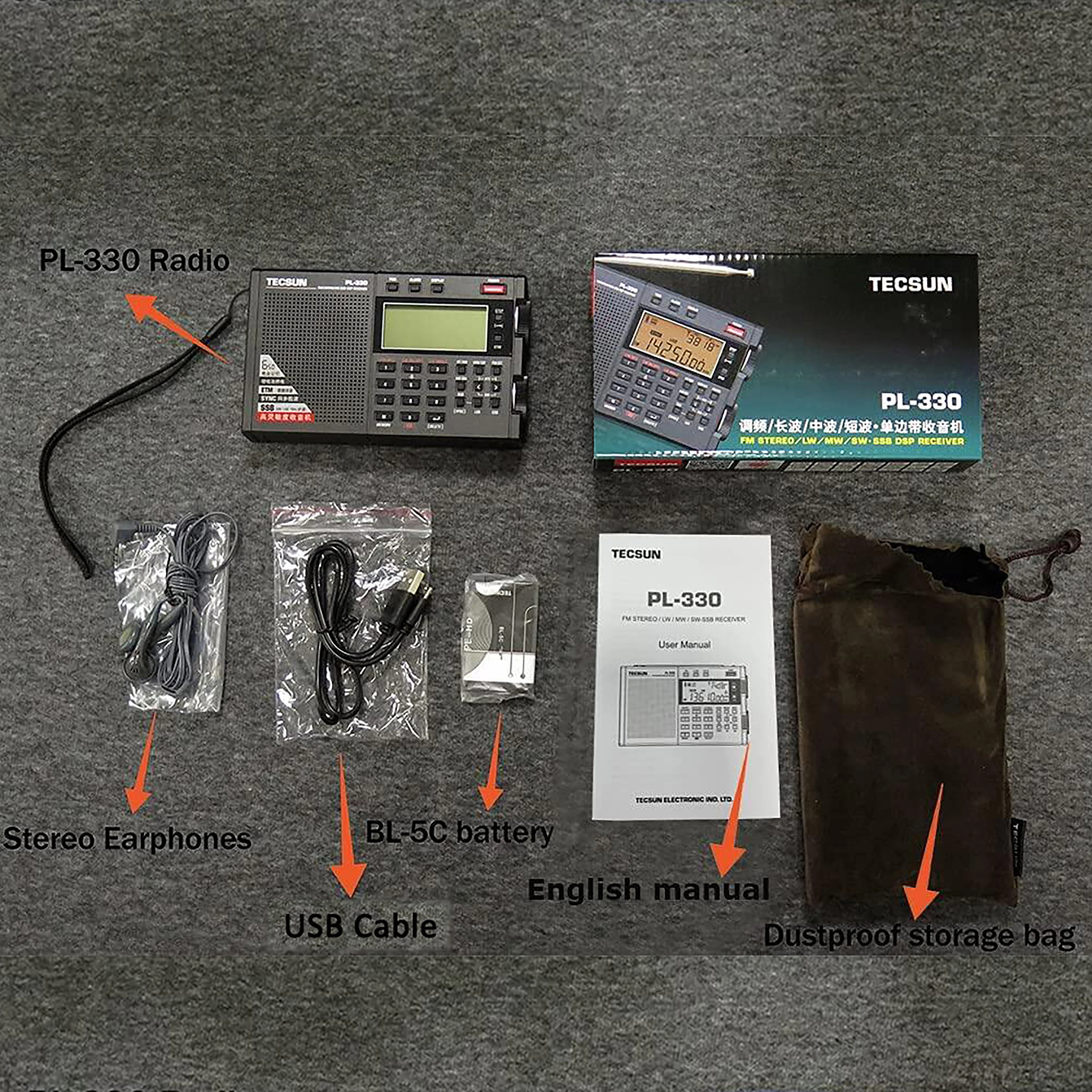 Tecsun PL-330 FM/MW/SW/LW SSB DSP Vollbandradio Multifunktionale tragbare Funkempfänger Hochempfindliches Radio PL330