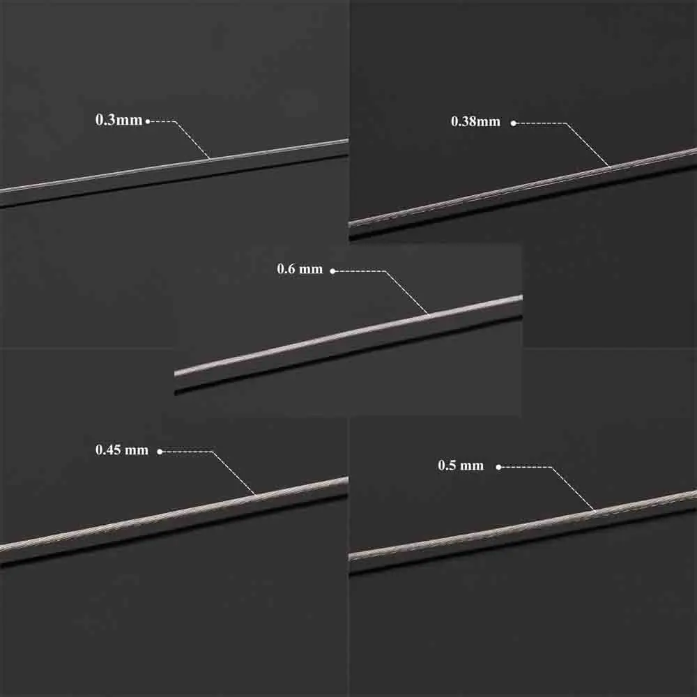0.3/0.4/0.45/0.5/0.6Mm Thép Không Gỉ 7 Dây Vòng Tay Mắt Hổ Nylon Bọc Chiếu Trúc Hạt dây Dây Cho Tự Làm Vòng Tay Thủ Công Trang Sức Làm