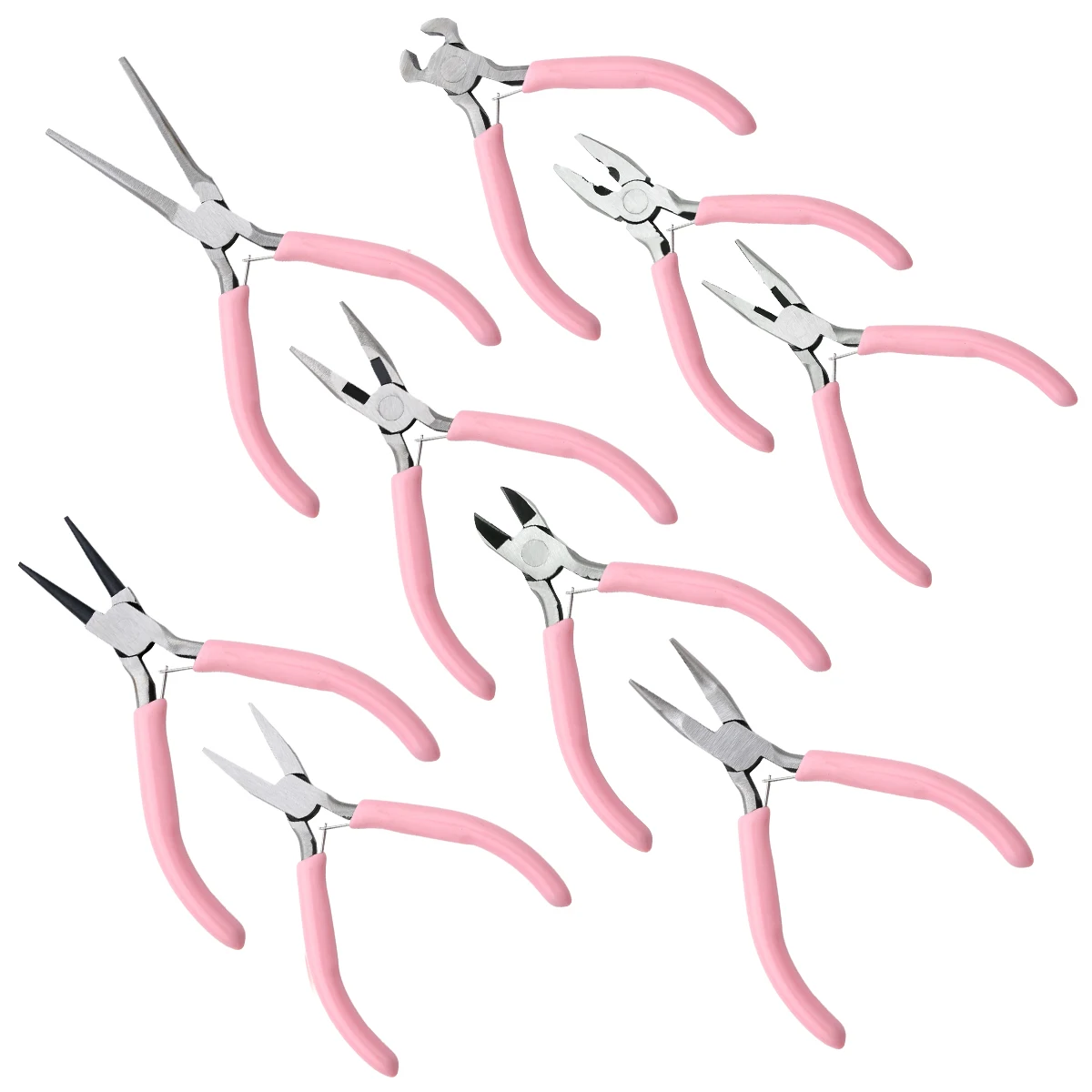 1/5/10pcs Pink Color Handle Anti-slip Splicing and Fixing Jewelry Pliers Tools & Repair Kit, for DIY Jewelery Making