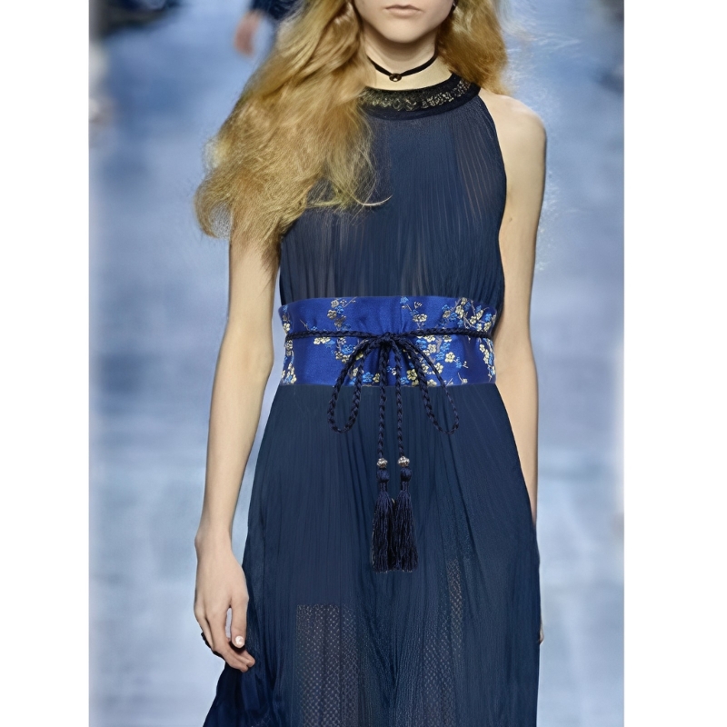 Elegante cinto gravata Hanfu com borlas cinto foto adereços estilo étnico espartilho N58F