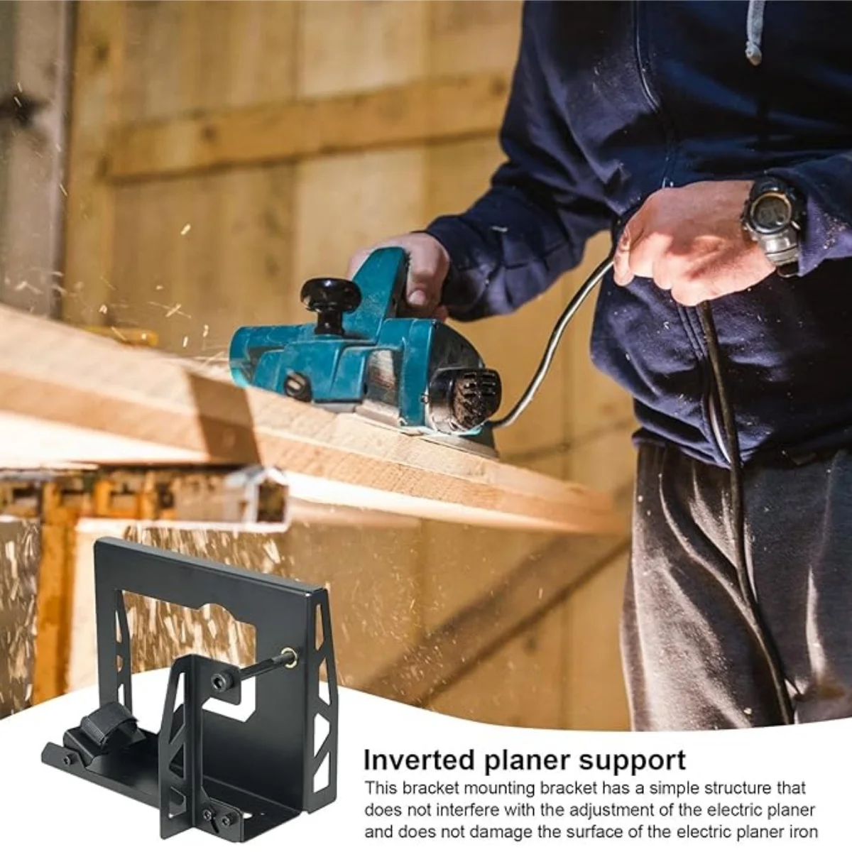 Support de raboteuse d'établi pour le travail du bois, raboteuse électrique avec support inversé, support de rabotage de menuiserie, support en acier pratique