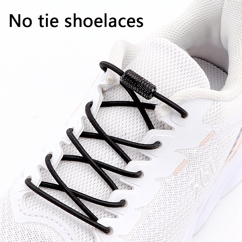 Lacci elastici in gomma senza cravatta Lacci per scarpe Scarpe Lacci rotondi per scarpe da ginnastica senza lacci Elastici per lacci per scarpe veloci per bambini e adulti