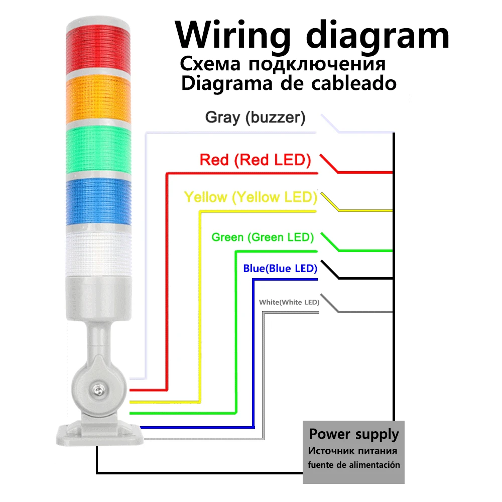 180 Rotatable Stack light Red amber Green warning light industrial for CNC machine DC12-24V AC110-220V Steady flashing light LED