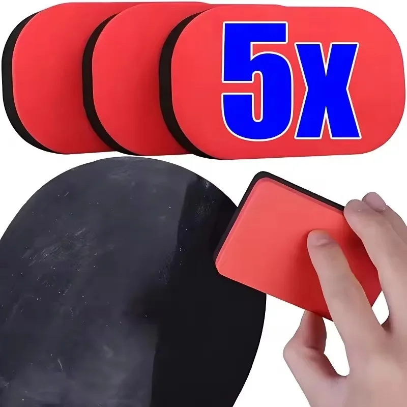 プロ卓球クリーニングブラシゴムスポンジ使いやすいピンポンラケットゴムクリーナーテニスラケットケアアクセサリー 5/1 個